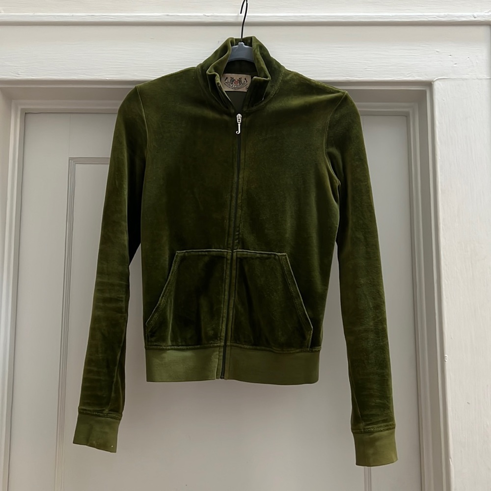 Juicy Couture Velour Zip-up Jacket - Green